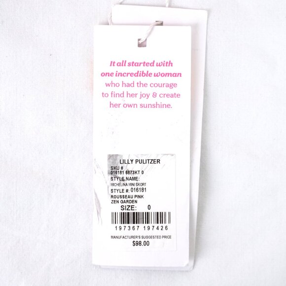 Lily Pulitzer Michelina Floral Mini Skort in Rousseau Pink & Zen Garden - Size 0 - Picture 8 of 9